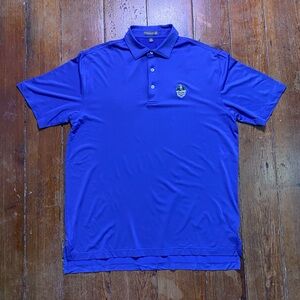Peter Millar Summer Comfort Polo Mens Medium Blue PGA Golf Club Shirt
